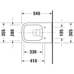 Duravit HappyD 2 wandcloset diepspoel spoelrandloos met verdekte bevestiging 36.5x54cm met wondergliss wit SW54347