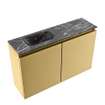MONDIAZ TURE-DLUX 80cm toiletmeubel Oro. EDEN wastafel Lava positie links. Met 1 kraangat. SW1103931