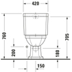 Duravit Serie 1930 staand toilet 38x39x65cm duoblok zonder reservoir diepspoel PK wit 0293318