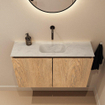 MONDIAZ TURE-DLUX 80cm toiletmeubel Washed Oak. EDEN wastafel Opalo positie midden. Zonder kraangat. SW1104627