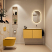 MONDIAZ TURE-DLUX 100cm toiletmeubel Ocher. EDEN wastafel Frappe positie rechts. Zonder kraangat. SW1102895