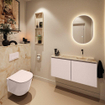 MONDIAZ TURE-DLUX 100cm toiletmeubel Rosee. EDEN wastafel Frappe positie rechts. Zonder kraangat. SW1102962
