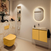 MONDIAZ TURE-DLUX 60cm toiletmeubel Ocher. EDEN wastafel Frappe positie midden. Zonder kraangat. SW1102905