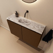 MONDIAZ TURE-DLUX 80cm toiletmeubel Rust. EDEN wastafel Glace positie midden. Zonder kraangat. SW1103491