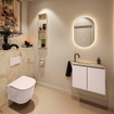 MONDIAZ TURE-DLUX 60cm toiletmeubel Rosee. EDEN wastafel Frappe positie links. Met 1 kraangat. SW1102967