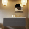 MONDIAZ VICA-DLUX Badkamermeubelset - 130cm - onderkast dark grey - 2 lades - inbouw wastafel cloud rechts - 1 kraangat - 60cm hoge versie - frape SW1088851