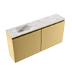 MONDIAZ TURE-DLUX 100cm toiletmeubel Oro. EDEN wastafel Glace positie links. Zonder kraangat. SW1103433