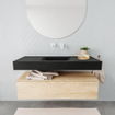 MONDIAZ ALAN 120cm - onderkast - washed oak - 1 lade - vrijhangende wastafel - wasbak midden - 0 kraangaten - urban SW408485