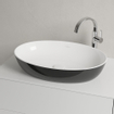 Villeroy & Boch Artis opzetwastafel ovaal 61x41x12.5cm zonder kraangat zonder overloop coal black SW68832