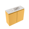 MONDIAZ TURE-DLUX 60cm toiletmeubel Ocher. EDEN wastafel Glace positie rechts. Met 1 kraangat. SW1103359