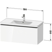 Duravit D-Neo wastafelonderkast 98.4x44x45.2cm 1 lade met softclose Noten (donker) Mat SW640793