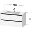 Duravit Ketho 2 wastafelonderbouwkast met 2 laden 101x48x55cm met grepen antraciet eiken terra mat SW771818
