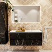 Mondiaz VICA Badkamermeubelset - 120cm - Marquina 4 lades - Wastafel CLOUD - rechts - zonder kraangat - kleur talc - XL versie 60cm hoog SW1189245