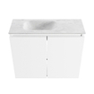 MONDIAZ TURE-DLUX 60cm toiletmeubel Talc. EDEN wastafel Opalo positie links. Zonder kraangat. SW1104144