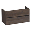 Saniclass Nexxt wastafelonderkast 100x46x55cm 2 softclose greeploze lades met 1 sifonuitsparing Hout Black oak SW223378