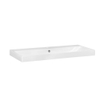 Saniclass Wave Meubelwastafel - 100x46x7.5cm - overloop - 1 wasbak - 1 kraangat - keramiek - wit SW444801