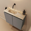 MONDIAZ TURE-DLUX 60cm toiletmeubel Smoke. EDEN wastafel Frappe positie links. Zonder kraangat. SW1103013