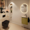 MONDIAZ TURE-DLUX 40cm toiletmeubel Oro. EDEN wastafel Frappe positie links. Met 1 kraangat. SW1102881