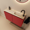 MONDIAZ TURE-DLUX 80cm toiletmeubel Fire. EDEN wastafel Frappe positie rechts. Met 1 kraangat. SW1102759