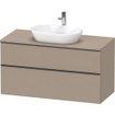 Duravit D-Neo wastafelonderkast 120x66.4x55cm 2 lades Linnen Mat SW641296