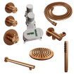 Brauer Copper Edition Regendoucheset inbouw - hoofddouche 20cm - 3 gladde knoppen - rechte wandarm - handdouche staaf 1 stand - PVD - geborsteld koper SW374500