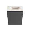 MONDIAZ TURE-DLUX 40cm toiletmeubel Dark Grey. EDEN wastafel Frappe positie midden. Zonder kraangat. SW1102711