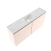 MONDIAZ TURE-DLUX 100cm toiletmeubel Rosee. EDEN wastafel Opalo positie midden. Zonder kraangat. SW1104539