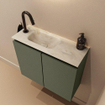 MONDIAZ TURE-DLUX 60cm toiletmeubel Army. EDEN wastafel Ostra positie links. Met 1 kraangat. SW1104792