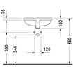 Duravit Starck 3 inbouw wastafel 49x40 zonder kraangat wit 0313904