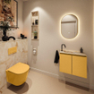 MONDIAZ TURE-DLUX 60cm toiletmeubel Ocher. EDEN wastafel Frappe positie links. Met 1 kraangat. SW1102858