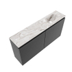 MONDIAZ TURE-DLUX 100cm toiletmeubel Dark Grey. EDEN wastafel Glace positie rechts. Met 1 kraangat. SW1103247