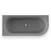 Plieger Kansas Hoekbad - 180x80x60cm - hoek links - met slotoverloop - met af- en overloopgarnituur - met poten - acryl - cement grijs SW924723