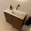 MONDIAZ TURE-DLUX 60cm toiletmeubel Rust. EDEN wastafel Frappe positie rechts. Zonder kraangat. SW1102986