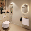 MONDIAZ TURE-DLUX 40cm toiletmeubel Rosee. EDEN wastafel Frappe positie rechts. Met 1 kraangat. SW1102957