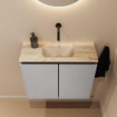 MONDIAZ TURE-DLUX 60cm toiletmeubel Plata. EDEN wastafel Frappe positie midden. Zonder kraangat. SW1102958