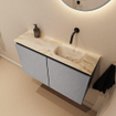 MONDIAZ TURE-DLUX 80cm toiletmeubel Plata. EDEN wastafel Frappe positie rechts. Zonder kraangat. SW1102925