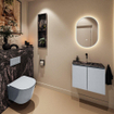 MONDIAZ TURE-DLUX 60cm toiletmeubel Clay. EDEN wastafel Lava positie midden. Zonder kraangat. SW1103747