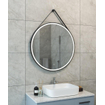 Wiesbaden Cinto spiegel rond met band, LED, dimbaar en spiegelverwarming 80 cm mat zwart SW767397