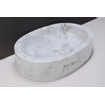 Forzalaqua Firenze waskom 50x30x12cm Ovaal Natuursteen Carrara gepolijst SW230677
