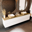 Mondiaz TOP 46 Topblad - 210x46x0.9cm - geschikt voor afdekplaat - Solid surface - Oro SW1018087