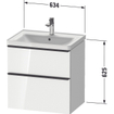 Duravit D-Neo wastafelonderkast 63.4x62.5x45.2cm 2 lades Basalt Mat SW641179