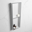 MONDIAZ EASY Nis - 149.5x29.5cm - geschikt voor in- of opbouw - 2 vakken - kleur Plata | Talc SW1017081