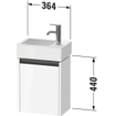 Duravit Ketho 2 wastafelonderbouwkast met 1 deur 36.4x23.8x44cm links, met greep antraciet wit mat SW772883
