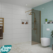 FugaFlow Eccelente Vetro inloopdouche badkamer - 70x200cm - rookglas - wandarm - geborsteld koper SW1125051