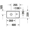 Duravit D-Neo Fonteinbak met wondergliss 40x22x14cm 1 kraangat rechthoek Keramiek Wit SW640443