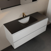 Mondiaz Aivy badmeubelset - 120x45x50cm - 1 kraangat - 1 wasbak urban Solid surface - Midden - 2 lades - Zonder spiegel - MDF Talc SW892213