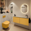 MONDIAZ TURE-DLUX 120cm toiletmeubel Ocher. EDEN wastafel Opalo positie rechts. Met 1 kraangat. SW1104435