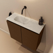 MONDIAZ TURE-DLUX 60cm toiletmeubel Rust. EDEN wastafel Opalo positie links. Zonder kraangat. SW1104524