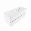 MONDIAZ VICA-DLUX Badkamermeubelset - 110cm - onderkast talc - 2 lades - inbouw wastafel cloud rechts - 1 kraangat - 60cm hoge versie - opalo SW1088451