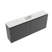 MONDIAZ TURE-DLUX 120cm toiletmeubel Dark Grey. EDEN wastafel Ostra positie midden. Met 1 kraangat. SW1104812